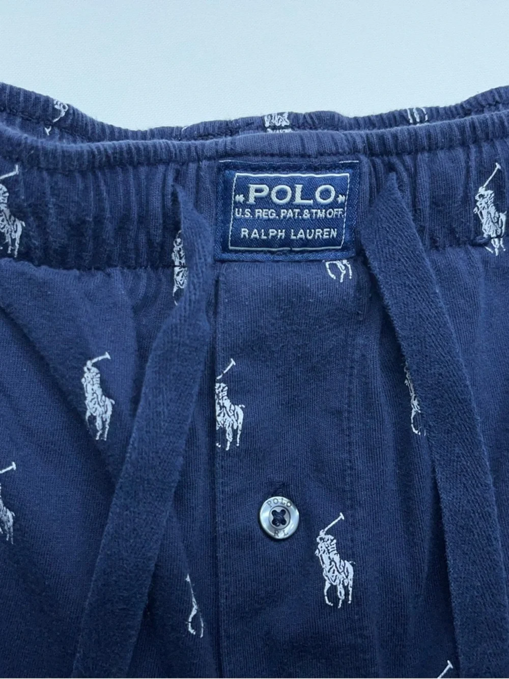 Polo Ralph Lauren Pajama Sleep Pants Mens Size Medium Navy Blue All-over Print